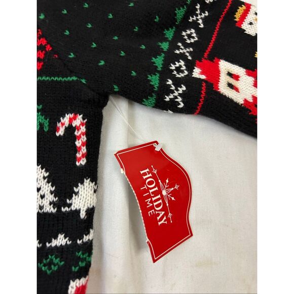 Holiday Time Kids Christmas sweater size 6/7 youth new Black with Snowmen - Picture 7 of 8